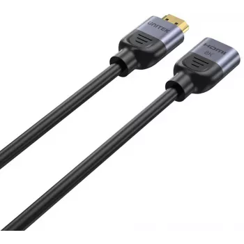UNITEK HDMI 2.1 ilginimo kabelis 0,5 m, patinas–patelė, 8K, juodas