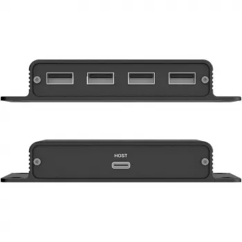 UNITEK USB-C į 4x USB-A ilgintuvas per Ethernet, iki 150 m, 480 Mbps, juodas