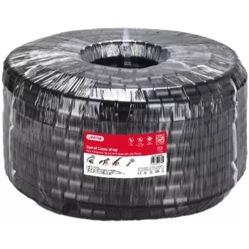 UNITEK Spiralinis kabelių rišiklis, 25 m, 22 mm skersmuo, juodas