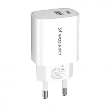Wozinsky WGWCW 20W USB-A USB-C sieninis įkroviklis – baltas