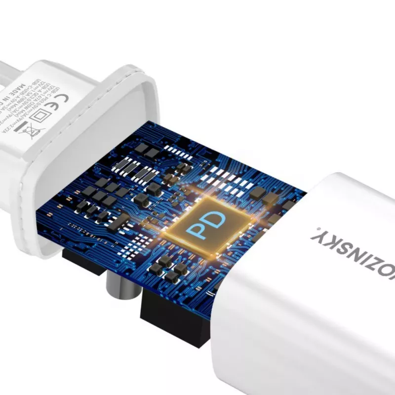 Wozinsky WGWCW 20W USB-A USB-C sieninis įkroviklis – baltas