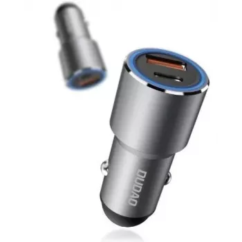Dudao R4PQ Automobilinis kroviklis 22,5W 1xUSB-C + 1xUSB-A Pilka