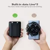 VEGER Powerbank C11 (W1170) PD QC3.0 22,5W 10000 mAh su įmontuotais USB-C ir Lightning kabeliais, juoda