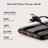 VEGER Powerbank C11 (W1170) PD QC3.0 22,5W 10000 mAh su įmontuotais USB-C ir Lightning kabeliais, juoda