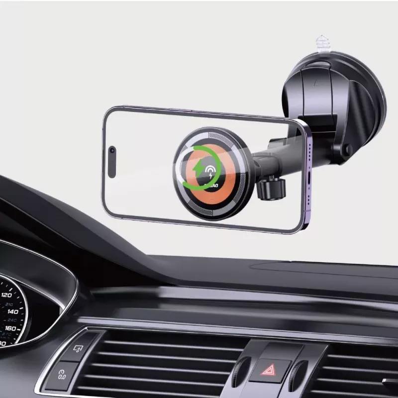 Dudao F12MAX+ belaidis automobilinis kroviklis su MagSafe 15W - juodas