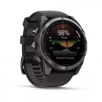 Garmin fenix 8 Pro 51 mm MicroLED Sapphire Carbon Grey DLC Titanium su Black/Pebble Grey Silicone Band