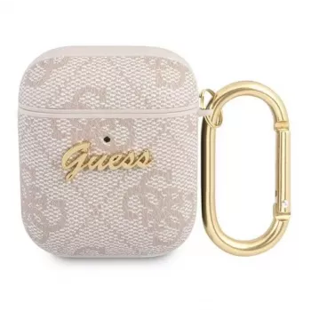 Guess Apple AirPods 1/2 Dangtelis 4G Script Metal Collection Pink