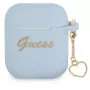 Guess AirPods 1/2 Dangtelis Silikoninis Su Pakabuku Heart Collection Mėlyna