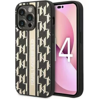 Karl Lagerfeld Apple iPhone 14 Pro Max 6,7 inch Monogram Stripe Brown Back Cover