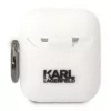 Karl Lagerfeld Apple AirPods 1/2 3D Logo NFT Karl Head Silikoninis Dėklas Baltas