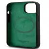 Lacoste Apple iPhone 15 6,1 colio skysto silikono mikropluošto Croc logotipo Magsafe nugarėlė juoda