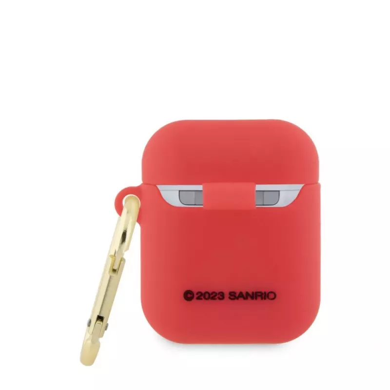 Hello Kitty Apple AirPods 1/2 silikoninis dangtelis 3D Kitty galvos dizainas, raudonas