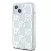 DKNY Apple iPhone 15 kietas dėklas „Liquid Glitter Multilogo“ baltas