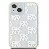 DKNY Apple iPhone 15 kietas dėklas „Liquid Glitter Multilogo“ baltas