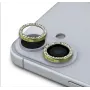 Guess fiksuoto blizgio apsauginis lęšis Apple iPhone 16/16 Plus, auksinis