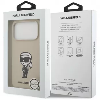 Karl Lagerfeld Apple iPhone 17 Pro Silicone Case with MagSafe - Brown (KL Sketch & Logo)