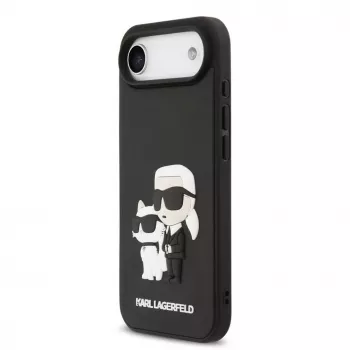Karl Lagerfeld Apple iPhone 13 Pro 3D Rubber Karl and Choupette Case Black