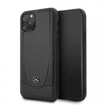 Mercedes-Benz Apple iPhone 11 Pro Odinis kietas dėklas su perforacija, juodas