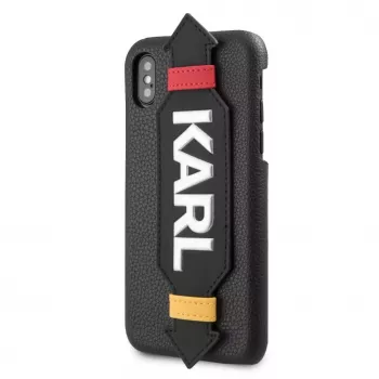 Karl Lagerfeld Apple iPhone X/XS PU dėklas su dirželiu, juodas