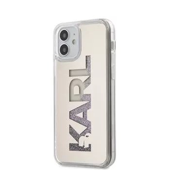 Karl Lagerfeld iPhone 12 mini 5.4'' Liquid Glitter Multi Mirror Cover sidabrinis