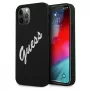 Guess Apple iPhone 12 Pro Max 6,7'' Vintage White Script Silicone Cover Black