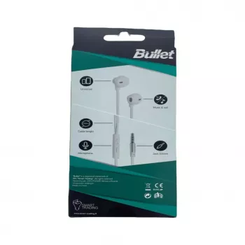 BULLET Ausinės 3,5mm, 120 cm, Baltos