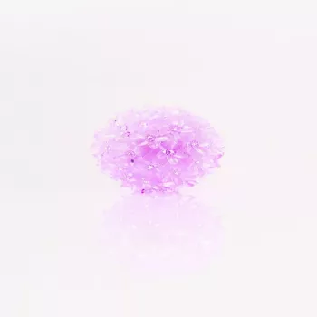LED dekoratyvinis rutulys su gėlių raštu 50 LED 11 cm violetinis