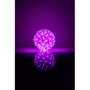 LED dekoratyvinis rutulys su gėlių raštu 50 LED 11 cm violetinis