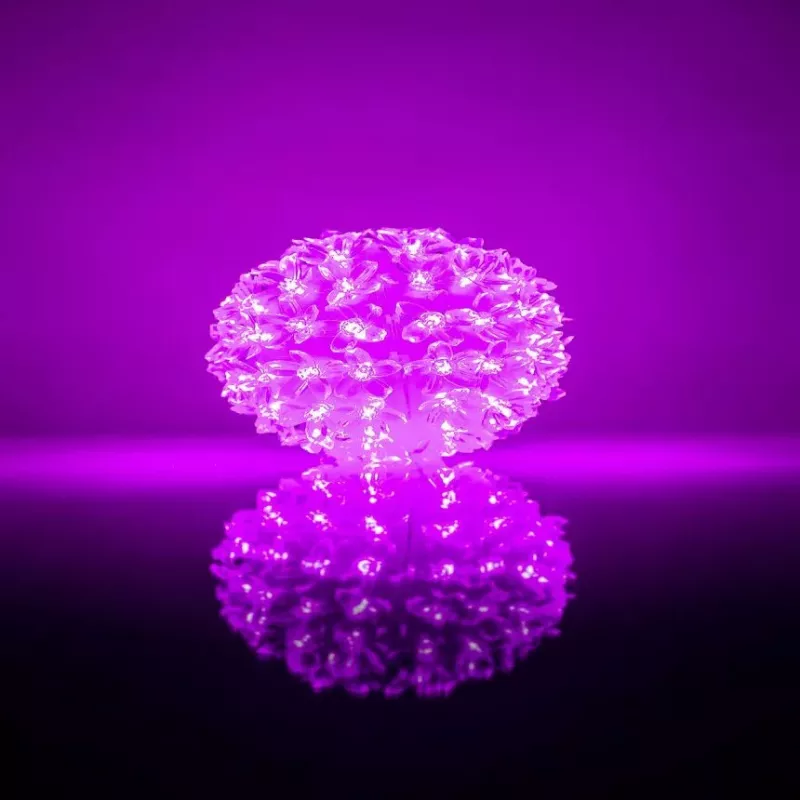 iLike Bumba ar puķēm RS-214 80LED D-13cm Purple Dekoratyvinis LED šviestuvas