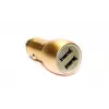Evelatus ECC01 GOLD automobilinis įkroviklis su 2 USB prievadais, 3.1A ir nerūdijančio plieno avariniu įrankiu, auksinis