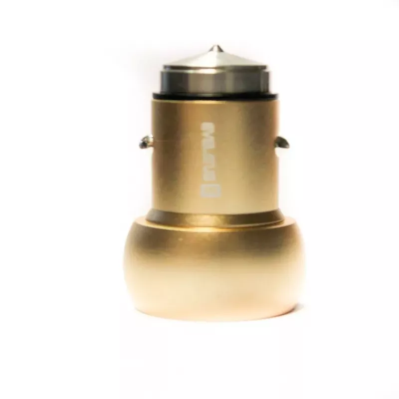 Evelatus ECC01 GOLD automobilinis įkroviklis su 2 USB prievadais, 3.1A ir nerūdijančio plieno avariniu įrankiu, auksinis