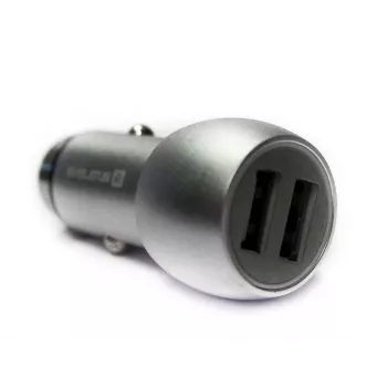 Evelatus Universal Car Charger ECC01 2USB Port 3.1A su nerūdijančio plieno avariniu įrankiu sidabrinis