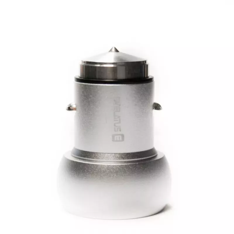 Evelatus Universal Car Charger ECC01 2USB Port 3.1A su nerūdijančio plieno avariniu įrankiu sidabrinis