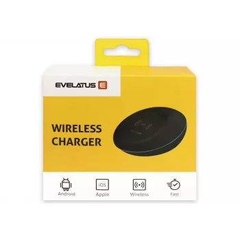 EVELATUS EWC01 belaidis įkroviklis baltas - Qi 10W greito įkrovimo padėklas su Micro-USB laidu