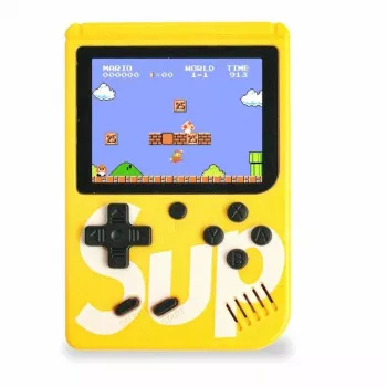 GameBox R1 8-bit Portable Retro Game Console with 400 Games 3 inch LCD with TV RCA Cable Geltona