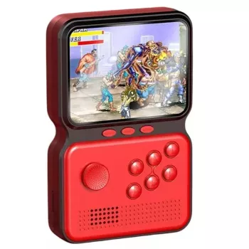 „GameBox M3“ 16 bitų nešiojama retro žaidimų konsolė su 900 žaidimų, 3 colių HD LCD / TV RCA kabeliu, raudona