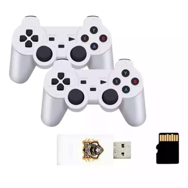 “GameBox HY00 64bit Retro 20K Game 4K HDMI Stick Console / Android Box su 2x belaidžiais valdikliais, balta”
