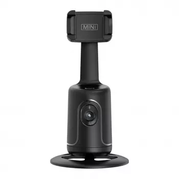 iWear P01 automatinis veido sekimo selfie stovas su trikoju ir išmaniojo telefono laikikliu, juodas