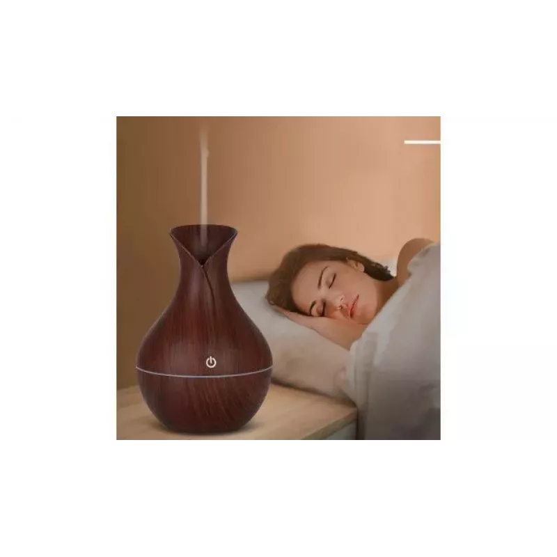 IVY D2 3-in-1 Aroma Difuzorius - Drėkintuvas - 1,5W Naktinė Atmosferos USB Lempa 11cm / 300ml Dark Wood