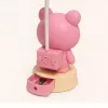 Kiddyz NL2 Space Froggy vaikiškas naktinis šviestuvas ir stalinė lempa (20x10 cm) su USB maitinimu ir pieštukų galąstuvu, rožinė