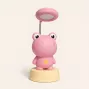 Kiddyz NL2 Space Froggy vaikiškas naktinis šviestuvas ir stalinė lempa (20x10 cm) su USB maitinimu ir pieštukų galąstuvu, rožinė