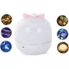 Kiddyz WH-16E Dream Projection naktinė lempa su projekcija (12x12x12 cm) su 6 keičiamais šablonais, USB-C įkraunama, balta