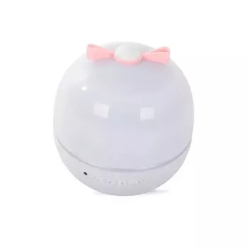 Kiddyz WH-16E Dream Projection naktinė lempa su projekcija (12x12x12 cm) su 6 keičiamais šablonais, USB-C įkraunama, balta