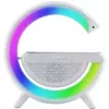 Elight G Formos garsiakalbio lempa su RGB LED apšvietimu ir belaidžiu išmaniųjų įrenginių įkrovikliu balta