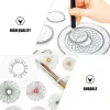 iLike 28 dalių spiralinių liniuočių rinkinys su krumpliaračiais, rašikliais, A4 popieriumi ir instrukcija, ABS plastikas