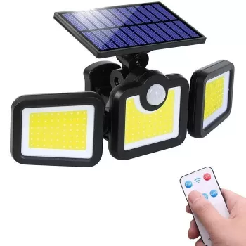 Elight Solar Sensor Wall Light 3in1 LS6 su judesio davikliu, nuotolinio valdymo pulteliu ir laidiniu saulės baterijos skydeliu, juoda