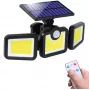 Elight Solar Sensor Wall Light 3in1 LS6 su judesio davikliu, nuotolinio valdymo pulteliu ir laidiniu saulės baterijos skydeliu, juoda