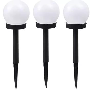 Elight Garden Solar Globe Light Set 3pcs 10cm Cold White LED su Dusk Sensor, vandeniui atsparus, juodas