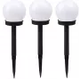 Elight Garden Solar Globe Light Set 3pcs 10cm Cold White LED su Dusk Sensor, vandeniui atsparus, juodas