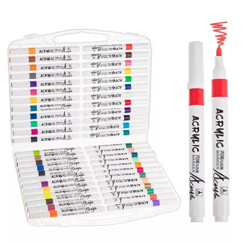 iLike Marker Set 60 Spalvų Dvigubo Antgalio Profesionalūs Piešimo Markeriai Įvairiaspalviai